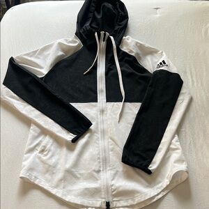Adidas Women's Monochrome Zip-Up with Hood; Size Women’s Small